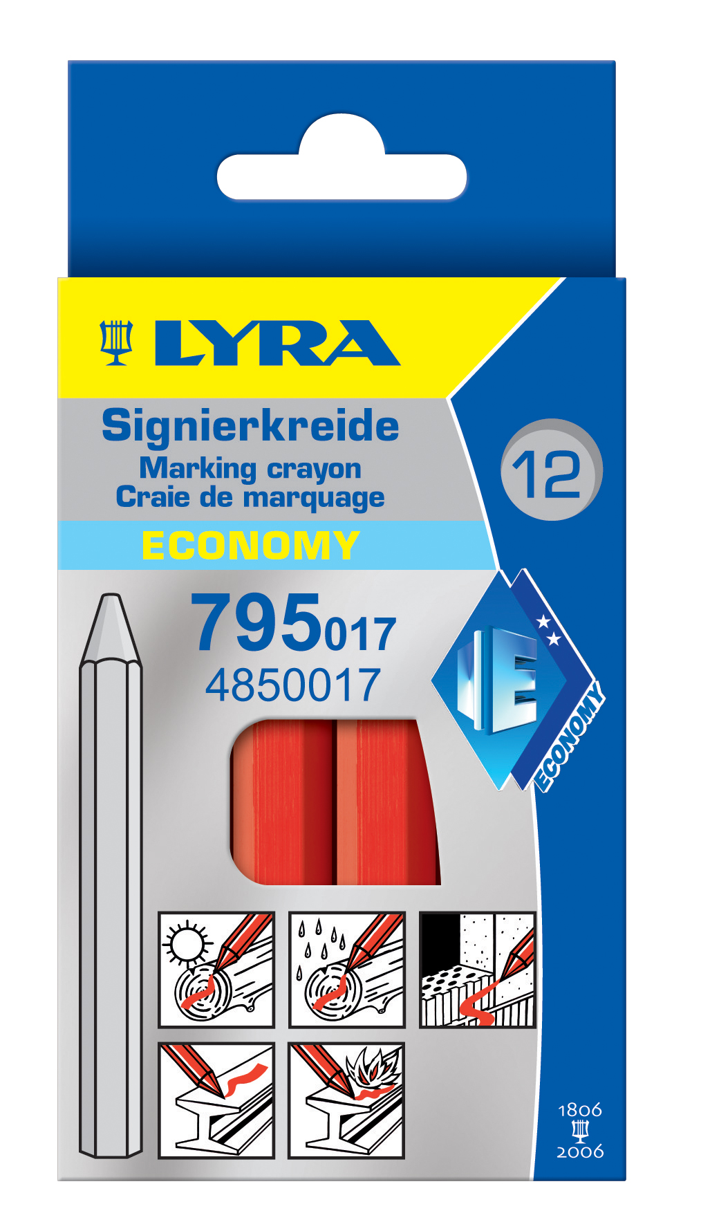 Pica Signierkreide Rot Unpapiert Schachtel Mit 12 St. Pica Classic